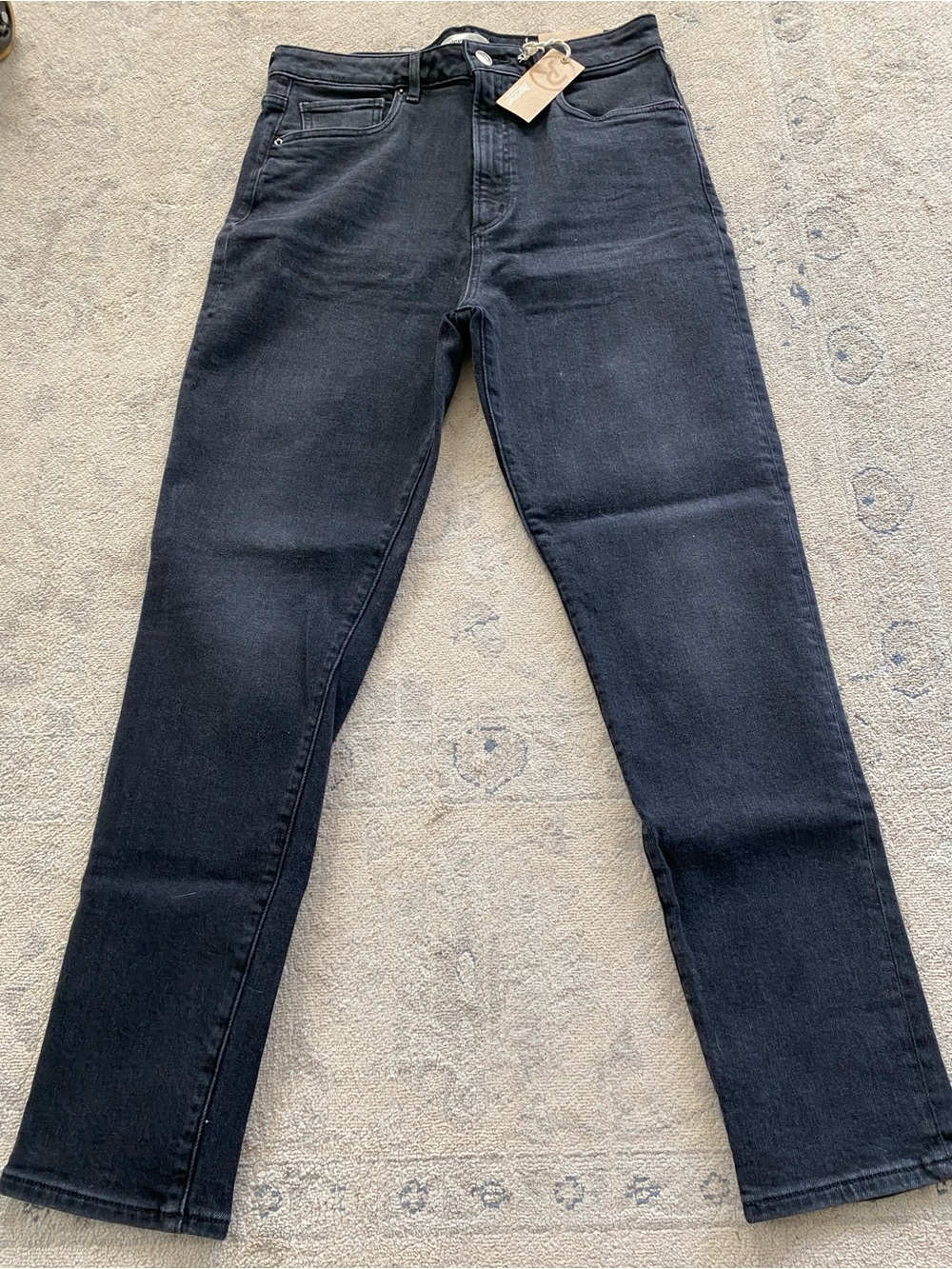 Revtown Sky High Slim Jeans 30 Washed Black Dark Gray Skinny Leg Organic Cotton